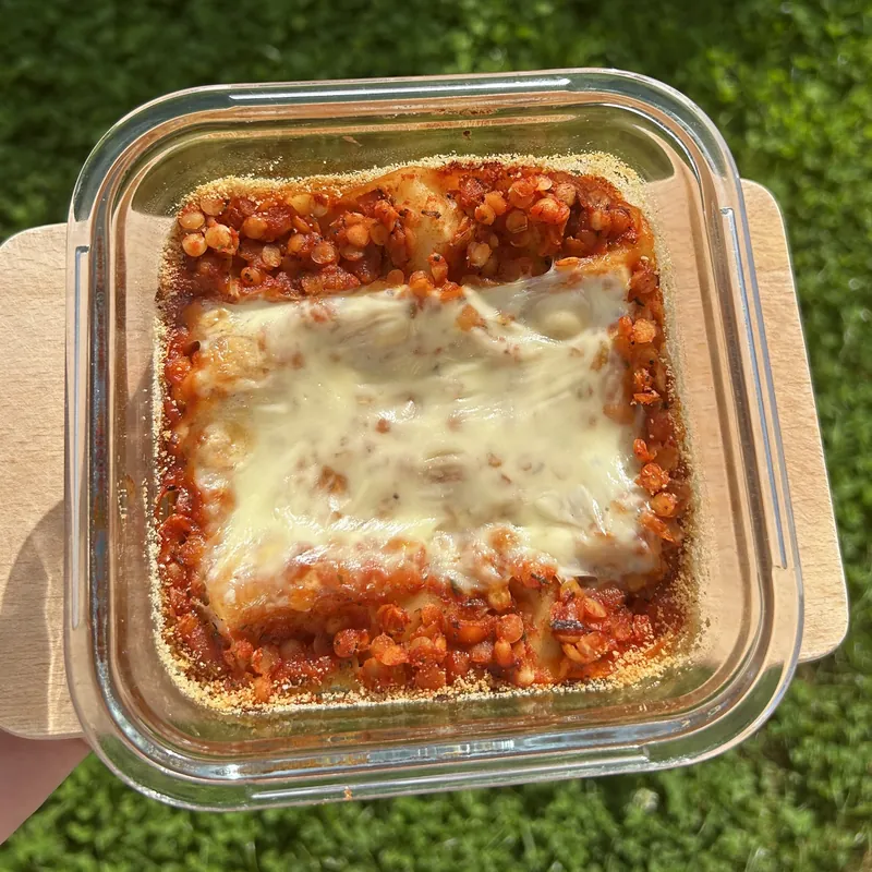 Lasagne s červenou čočkou, recept z Nutrikalkulačky