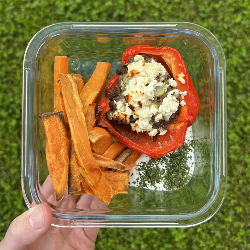 Zapečené plněné papriky mletým masem, recept z Nutrikalkulačky