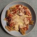 Těstoviny s kuřecím masem a rajčatovou omáčkou, recept s výživovými hodnotami