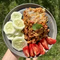 Zapečené těstoviny z červené čočky, recept s výživovými hodnotami